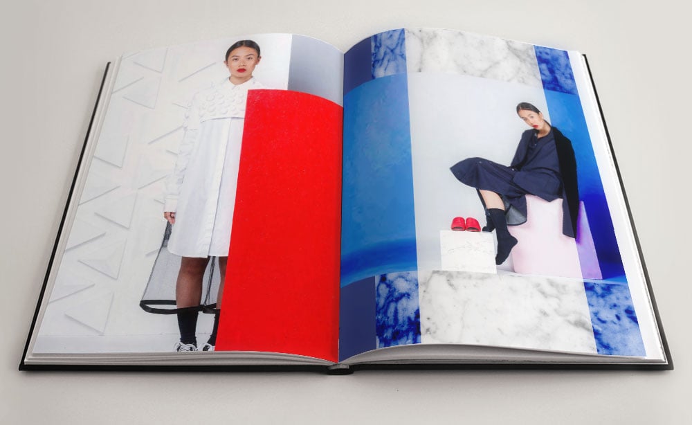 Représentation d'un Lookbook avec le shooting des robes et vêtements fait par les étudiants à l'école MJM GRAPHIC DESIGN , en design de mode stylisme modélisme